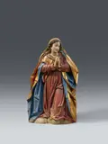 Bartholomäus Steinle, A carved limewood figure of the kneeling Virgin from a coronation scene, attributed to Bartholomäus Steinle.
