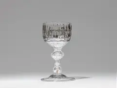 Ignaz Preissler, A cut glass goblet with Commedia Dell'arte motifs