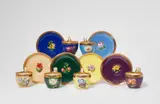 Imperial Manufactory Vienna, Six Royal Vienna Biedermeier porcelain cups and saucers