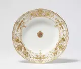 A Berlin KPM porcelain plate with a coat-of-arms by Königliche Porzellanmanufaktur Berlin Kpm, offered Apr 2023