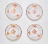 Four Berlin KPM porcelain plates from the Neu-Ozier table service for Emperor Wilhem II by Königliche Porzellanmanufaktur Berlin Kpm, offered Apr 2023