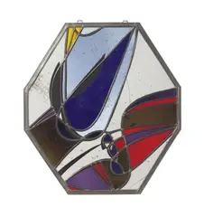 Untitled (Abstrakte Formen) by Georg Meistermann, Circa 1952, Leaded glass window, polychrome, partly painted with solder, offered Dec 2022