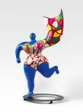 L'Ange Vase by Niki de Saint Phalle, 1993, Polyester resin, lacquer and ceramic, coloured. On metal plinth. Total height approx, sold Dec 2022