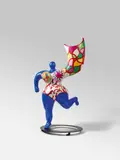 L'Ange Vase by Niki de Saint Phalle, 1993, Polyester resin, lacquer and ceramic, coloured. On metal plinth. Total height approx, sold Jun 2022