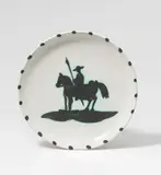Picador by Pablo Picasso, 1952, Ceramic plate. White clay with black-brown decor, partly gazed white; ceramic, Madoura edition, sold Jun 2022