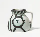 Pichet têtes by Pablo Picasso, 1953, Ceramic jug. White clay with black decor, partly glazed white; ceramic, Madoura edition, sold Jun 2022