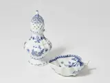 A Meissen porcelain sugar caster and leaf-shaped dish by Meissen Royal Porcelain Manufactory, sold May 2022