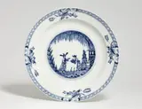 A large Meissen porcelain platter with rare underglaze blue Chinoiserie decor by Meissen Royal Porcelain Manufactory, offered May 2022