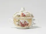 A Meissen porcelain tureen with "hausmaler" decor by Meissen Royal Porcelain Manufactory, sold May 2022