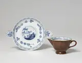 An early Meissen porcelain cup and saucer with capuchin brown ground by Meissen Royal Porcelain Manufactory, sold May 2022