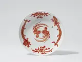 A round Meissen porcelain dish with red dragons and K.H C.W. mark by Meissen Royal Porcelain Manufactory, sold May 2022