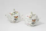 A pair of Meissen porcelain tureens with famille verte decor by Meissen Royal Porcelain Manufactory, sold May 2022