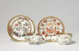Four items of Meissen porcelain with overpainted underglaze decor by Meissen Royal Porcelain Manufactory, sold May 2022