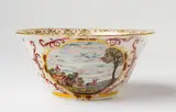 An early Meissen porcelain slop bowl with landscape decor by Meissen Royal Porcelain Manufactory, offered May 2022