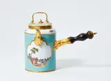 A Meissen porcelain hot chocolate pot with celadon ground by Meissen Royal Porcelain Manufactory, sold May 2022