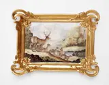 Johann Elias Ridinger, A Fürstenberg porcelain tableau with a depiction of deer