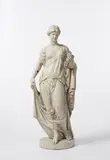 Joseph Knabl, A carved softwood figure of a lady with a wreath / Flora