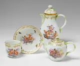Four pieces from a Berlin KPM porcelain dejeuner with "fliegenden Kindern" by Königliche Porzellanmanufaktur Berlin Kpm, sold May 2022