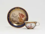A Meissen porcelain cup and saucer with mythological decor by Meissen Royal Porcelain Manufactory, sold May 2022