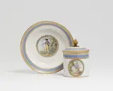 A Meissen porcelain cup and saucer with Lotte and Werther by Meissen Royal Porcelain Manufactory, sold May 2022