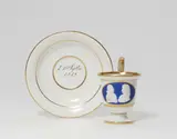 A Meissen porcelain cup and saucer with portraits of Friedrich Augustus and Maria Amalia by Meissen Royal Porcelain Manufactory, offered May 2022