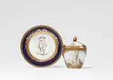 A Meissen porcelain cup and saucer monogrammed WZ by Meissen Royal Porcelain Manufactory, offered May 2022