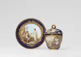 A Meissen porcelain cup and saucer with scenes after Angelika Kauffmann by Meissen Royal Porcelain Manufactory, sold May 2022