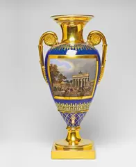 Königliche Porzellanmanufaktur Berlin Kpm, A Berlin KPM porcelain vase with two views of Berlin