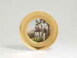 An important Berlin KPM porcelain dessert plate with depictions of Prussian infantry by Königliche Porzellanmanufaktur Berlin Kpm, offered May 2022