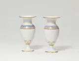 A pair of Berlin KPM porcelain vases from a dinner service for Frederick William III by Königliche Porzellanmanufaktur Berlin Kpm, sold May 2022