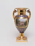 A KPM Berlin porcelain vase with views of the Park zu Megow. by Königliche Porzellanmanufaktur Berlin Kpm, sold May 2022
