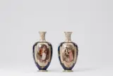 A pair of Berlin KPM porcelain vases with courtly couples by Königliche Porzellanmanufaktur Berlin Kpm, sold May 2022