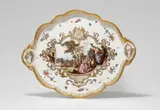 Meissen Royal Porcelain Manufactory, A cryptically signed and dated Meissen porcelain tray painted by Johann George Heintze