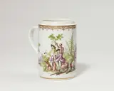 Meissen Royal Porcelain Manufactory, A Meissen porcelain tankard with a hunting party