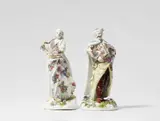 Meissen Royal Porcelain Manufactory, A rare pair of Meissen porcelain figures of a Turkish man and woman