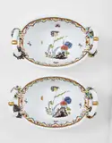 Meissen Royal Porcelain Manufactory, A pair of Meissen porcelain baskets with mascarons representing the seasons