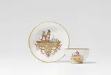 Meissen Royal Porcelain Manufactory, A Meissen porcelain tea bowl and saucer with chinoiseries
