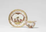 Meissen Royal Porcelain Manufactory, A Meissen porcelain tea bowl and saucer with chinoiseries