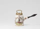 Meissen Royal Porcelain Manufactory, A cryptically signed and dated Meissen porcelain chocolatière by Christian Friedrich Herold