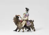 Meissen Royal Porcelain Manufactory, A large Meissen porcelain model of the tailor on the billy goat