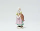 Meissen Royal Porcelain Manufactory, A small Meissen porcelain model of a Quaker woman from the 'cris de Londres'