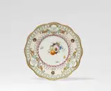 Meissen Royal Porcelain Manufactory, A Meissen porcelain plate with a romantic inscription