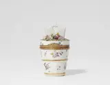 Meissen Royal Porcelain Manufactory, A Meissen porcelain snuff box formed as a basket of grapes and fruit