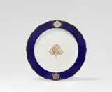 Meissen Royal Porcelain Manufactory, A Meissen porcelain monogram plate