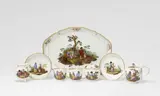 Meissen Royal Porcelain Manufactory, A Meissen porcelain déjeuner with scenes after David Teniers
