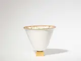 Sèvres, A Sèvres porcelain vase Ruhlmann N°3 sur socle carré en bronze
