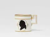 Meissen Royal Porcelain Manufactory, A Meissen porcelain cup with a silhouette portrait of Goethe