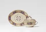 Sèvres, A Sèvres porcelain dish on stand with an opulent frieze