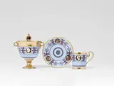 Sèvres, A Sèvres porcelain cup, saucer and sugar box from a déjeuner
