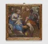 Luca Giordano, A reverse glass painting with the Adoration of the Magi